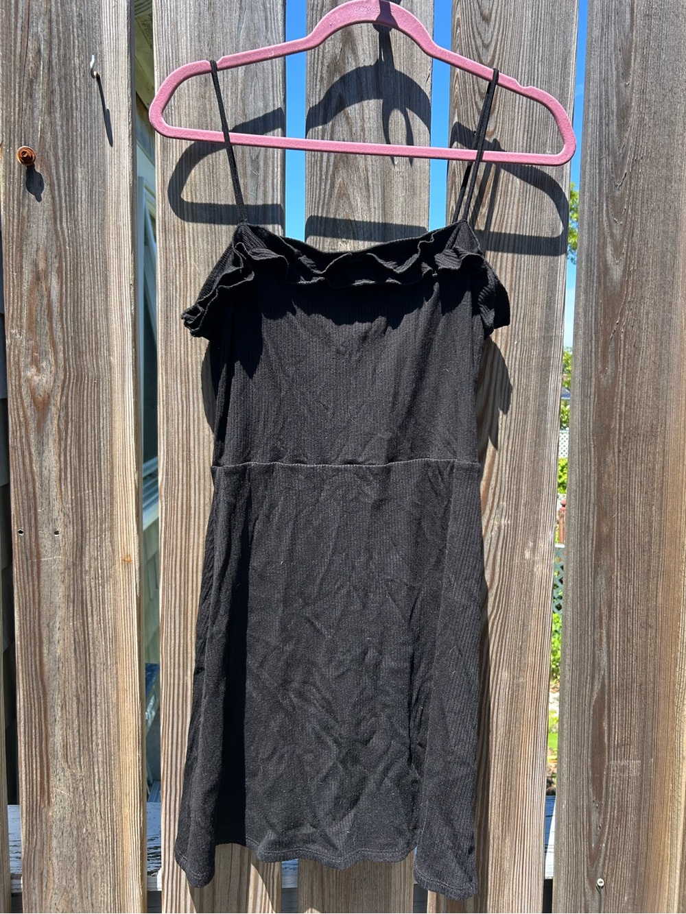 Reformation Ruffle Neck Spaghetti Strap Dress